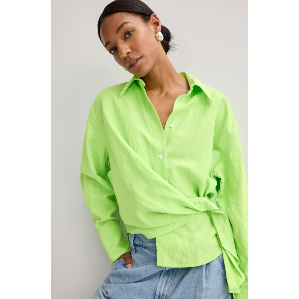 JW Anderson Draped Twisted Shirt in Green